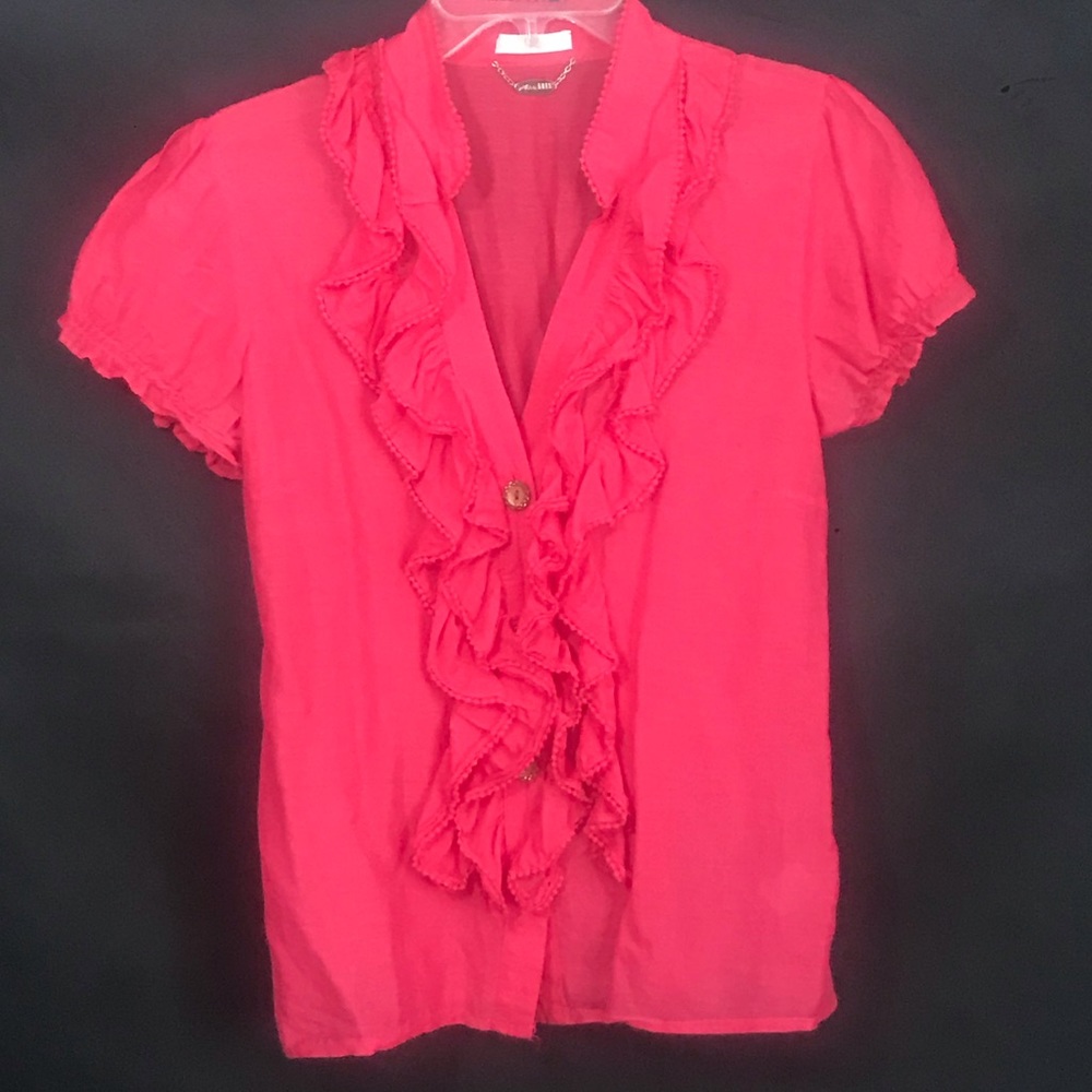👚Lightweight Ruffle Front Button Down Blouse